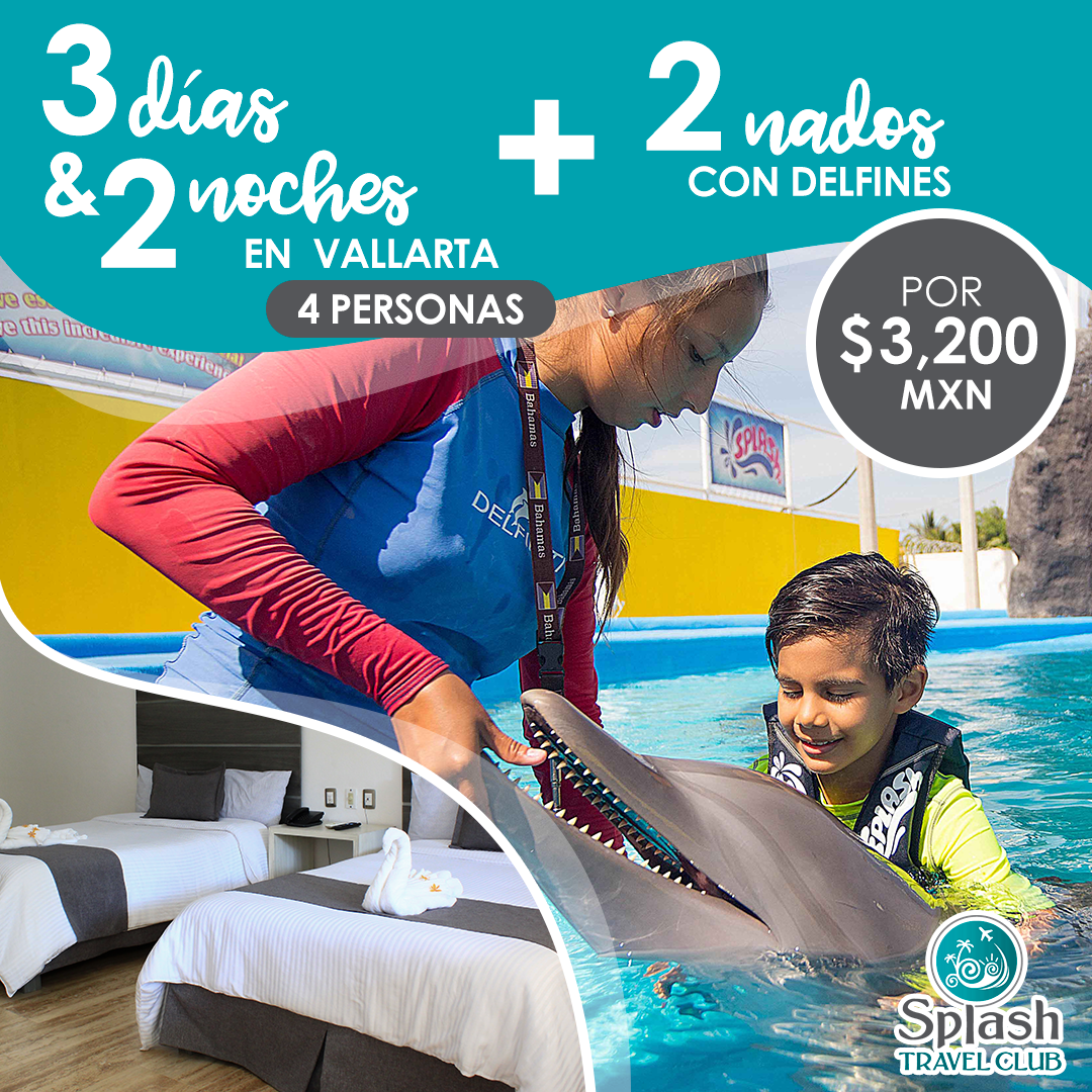 3 días y 2 noches en Vallarta + 2 nados con delfines